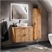 Conjunto de muebles con lavabo espejo LED y columna Adriel 80 Madera