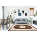 Alfombra MEFE moderna 9096 Marco llave griega Structural 140x190 Marron