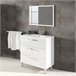 Mueble baño Alise 3 cajones espejo, sin lavabo, Blanco brillo Blanco