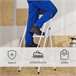 Escalera Plegable Metal, Acero HOMCOM Blanco