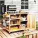 Carrito de Parrilla Acero, Madera de Abeto Outsunny Marron