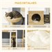 Árbol para Gatos Aglomerado de Madera, Totora, Poliéster PawHut Marron