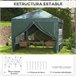 Carpa Plegable Tela Oxford, Acero Outsunny 295x295 Verde