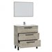 Mueble baño Alise 3 cajones, espejo y lavabo, Alaska Madera