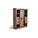 Alacena 1 puerta corredera y 4 cajones en madera de mango Marron