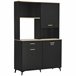 Alacena de Cocina Melamina de Madera, MDF HOMCOM, hogar - cocina 119 Negro