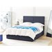 Beliani Cama con somier Terciopelo VERNOYES 148x214 Negro