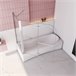 Mampara de Bañera Plegable, 2 Hojas y Panel Fijo,Vidrio Templado Antical con un Toallero 