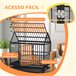 Jaula para Perros Acero PawHut, mascotas - accesorios para perros Negro