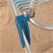 Aktive Silla de playa plegable y reclinable 7 posiciones rayas c/cojín y asas mano Azul