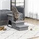 Escalera para Mascotas MDF, Lino sintético, Felpa, Algodón PP Gris