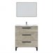 Mueble baño Alise 3 cajones, espejo y lavabo, Alaska Madera