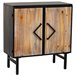 Aparador de metal y madera 2 puertas Negro