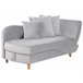 Beliani Chaise longue Terciopelo MERI Gris Claro