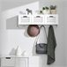 Perchero de pared con 3 Cestas y 4 Ganchos FHK19-W SoBuy Blanco