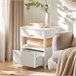Mesita de Noche Dormitorio con 2 cajones FRG258-W SoBuy Blanco