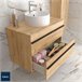 Mueble de baño BORN con perfil de tirador | Lavabo sobre encimera 80 Roble