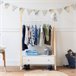 Perchero de madera y blanco con cajón para niños LOU Blanco
