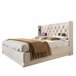 Cama de matrimonio de algodón con almacenaje 150x210 Beige