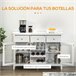 Aparador de Cocina MDF, Melamina de Madera, Vidrio Templado 120 Blanco