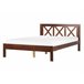 Beliani Cama con somier Madera de pino TANNAY 149x208 Madera Oscura