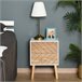 Mesita de Noche MDF y madera maciza HOMCOM 40 Blanco