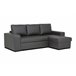 Chaise longue piel sintética con cama HARRY Negro
