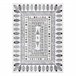 Alfombra FUN Teepee para niños indio marco 180x270 Blanco/ Gris