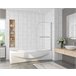 Mampara de Bañera Pivotante Simple 1 Hoja Vidrio Templado 5mm con Toallero 40cm,Altura 130cm Blanco/ Gris