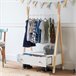 Perchero de madera y blanco con cajón para niños LOU Blanco