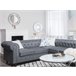 Beliani Sofá esquinero Poliéster CHESTERFIELD Gris