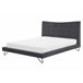Beliani Cama con somier Poliéster LANNION 183x223 Gris Oscuro