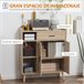 Aparador Auxiliar Melamina de Madera HOMCOM 80 Marron