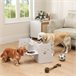 Comedero Perros Elevado MDF, Acero PawHut Blanco