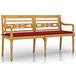 Banco de madera batavia con cojín 150x51 Rojo