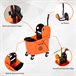 Cubo para Fregona Plástico PP, Metal HOMCOM Naranja