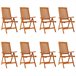 8 Sillas de jardín plegables de madera maciza de eucalipto Marron
