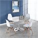 Pack Mesa Redonda de Cristal Templado + 4 Sillas Estilo Nordico 90x90 Transparente