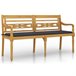 Banco de madera batavia con cojín 150x51 Antracita