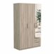 Armario Dormitorio Ghost 3 puertas, 2 cajones, espejo Madera Clara