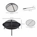 Brasero Exterior Metal Outsunny, hogar - climatización Negro