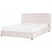 Beliani Cama con almacenaje Terciopelo LAVAUR 183x210 Blanco/ Beige