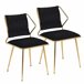 2 piezas, silla de comedor, silla de cocina, silla de salón Negro