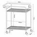 [en.casa] Carrito de servicio Hole con 2 estantes metal MDF 62 Negro
