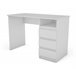 Mesa escritorio CARLOS 3 cajones y 1 estante blanco Blanco