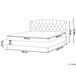 Beliani Cama con somier Poliéster BORDEAUX 221x169 Gris Claro