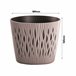 3x Maceta redonda de plastico Sandy Round Marron Claro