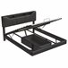 Cama doble hidráulica LED con USB y almacenamiento Cama doble hidráulica LED con USB y almacenamiento Gris