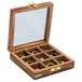 3 el línea con caja de madera Marron