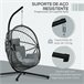 Silla Colgante Huevo Acero, Poliéster Outsunny Gris